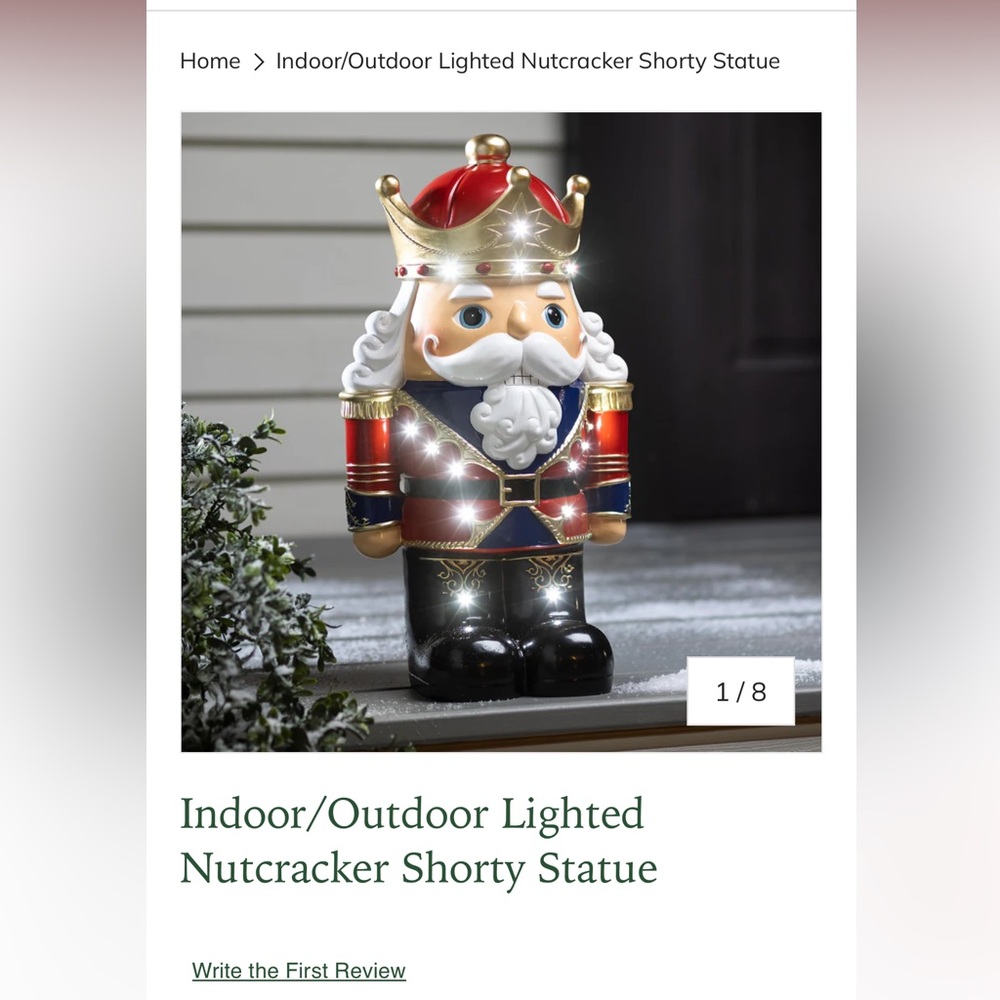 Festive Nutcracker with LED Lights - Red, Gold, Blue